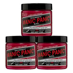 Manic Panic Hot Hot Pink Classic Creme Vegan Semi Permanent Hair Dye 3 x 118ml