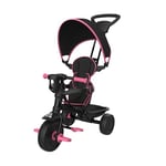 TP Toys 709 4 in 1+ Deluxe Trike, Pink Dusk, Adjustable and Evolving Ride for Ages 10-36 Months, Parental Control, Safety Features, UV Sun Canopy, Padded Seat, 50kg Max Weight