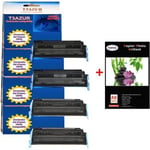 Cartouche compatible - 4 HP COLOR LASERJET 2600 / 2600L- HP 124A - Compatible - 2 000 pages + Pack de 20 papiers photos A6 Brillant 230gr