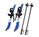 Skis courts pour la neige, skis et bâtons de neige pour enfants débutants, patins à neige unisexes pour snowboard freestyle, chaussures de ski réglables, luge de ski, équipement de sports d'hiver