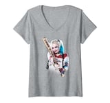 Womens Suicide Squad Harley Quinn Bat at You V-Neck T-Shirt