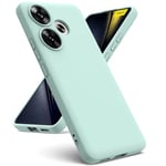 Oududianzi - Coque Compatible avec Xiaomi Poco F6 5G, [Coque Silicone Liquide] [Intérieur Microfibre] Souple Étuis en Caoutchouc Housse Antichoc Protection Bumper Coque Poco F6 5G-Vert Menthe