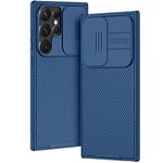 AROYI Coque Compatible avec Samsung S24 Ultra 5G, Coque S24 Ultra 5G Protection de la caméra en PC Dur Coque pour Samsung Galaxy S24 Ultra 5G (6.8") - Bleu