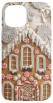 iPhone 15 Cute Christmas Gingerbread House Snowflakes Holiday Xmas Case