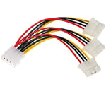 Akyga AK-CA-40 Adaptateur Molex mâle vers 3 x Femelle Molex Câble d'alimentation 15 cm