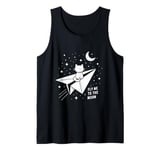 Cat Paper Plane Moon Children Cute Tank Top