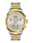 TISSOT PR 100 Chronograph 40mm T150.417.22.031.00 Klocka Kronograf, Datum, Silver tavla, Bicolor rostfritt stål