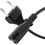 sonero Câble d'alimentation 2 pôles, 2,0m, Prise Euro Type C sur Prise IEC C7 Euro 8 mâle, Bloc d'alimentation Câble d'alimentation pour TV, PS5, PS4, PS3, appareils ménagers, Noir