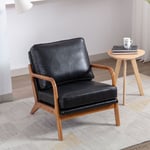 Fauteuil à cadre en bois, chaise d'appoint moderne, fauteuil relax, chaise longue pour le salon, noir