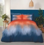 Tie Dye Ombre Duvet Cover Set Teenagers King Quilt Bedding Bed Set Spice Orange