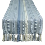 DII Table Runner Collection, Cotton, Stonewash Blue, 15x108 (15x113, Fringe Included)