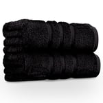 GC GAVENO CAVAILIA Large Towels Bath Sheet 2 Pack - 100% Egyptian Cotton Towels Jumbo Bath Sheet - Highly Water Absorbent & Quick Dry Extra Large Towels - Easycare & Durable - Black