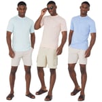 Brave Soul  Men 3 Pack Short Sleeve Grandad T-Shirt Casual Muscle Tee Base Layer