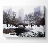 Central Park In Winter Canvas Print Wall Art - Large 26 x 40 Inches