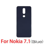 Pour Nokia 7.1 bleu-Coque arrière en verre pour batterie, 1 pièce-lot, étui de remplacement