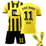 Dortmund Home Fotbollströja Reus Harland Bellingham Tshirt Set W REUS 11 18 (100-110cm)