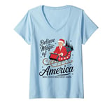 Womens Believe in The Magic of America Make Christmas Great again V-Neck T-Shirt