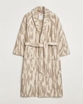 OAS Fern Linen Terry Statement Robe Beige/White