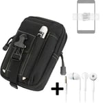 big Holster for Samsung Galaxy S23+ + earphones pouch sleeve belt bag cover case