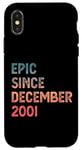 Coque pour iPhone X/XS 23e anniversaire homme femme épique depuis décembre 2001