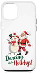 Coque pour iPhone 12/12 Pro Dancing into the Holidays Père Noël Bonhomme de neige Cadeau Homme Femme