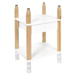 Table de Chevet Enfant "Crayon" 51cm Blanc & Beige