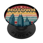 Motown Detroit Vintage Inspired 60s 70s City Skyline Style PopSockets PopGrip Adhésif