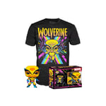 T-Shirt M Avec Pop Wolverine / Blacklight / Funko Pop Marvel