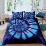 Tie Dye Comforter Cover Set Spiral Bedding Set Ethnic Boho Duvet Cover Swirl Tie Dyed Pattern Bed Comforter Cover Set,Bohemian Hippie Bedding Sets King Size Abstract Quilt Cover with Zipper
