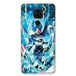 Cokitec Coque pour Xiaomi Redmi Note 9 - Manga Dragon Ball Vegeta Bleu