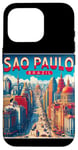 Coque pour iPhone 16 Pro Sao Paulo Souvenirs Brésil Voyage Vintage Retro City Skyline