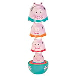 TOMY Toomies E73526 Famille Peppa Gigognes, Jouet bain bébé Poupées russes famille Peppa Pig, Papa, Maman, Peppa et George, 18 mois et plus, jouet plage et piscine facile à nettoyer