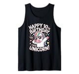 Cute Unicorn Birthday Party For 10 Years Old Birthday Girl Tank Top