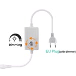 Prise d'alimentation AC avec interrupteur et variateur,bande lumineuse néon COB,220V,prise UE,prise UK,288 gible,m,220V,3000K,4000K,6000K - Type EU plug with dimmer