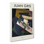 Journal By Juan Gris Exhibition Museum Painting Canvas Wall Art Print Ready to Hang, Framed Picture for Living Room Bedroom Home Office Décor, 30x20 Inch (76x50 cm)