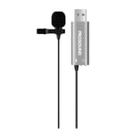 Prosound USB Lavalier Microphone, Clip-On Lapel Omnidirectional Condenser Mic with Windshield, 2m Cable & 3.5mm Headphone Jack for PC Mac Laptop DSLR YouTube Recording Singing Teams Interviews