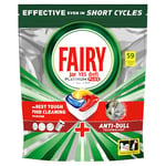 Fairy Platinum Plus 59 Dishwasher Tablets, Lemon, Our Best Cleaning For A Clean Like New, Removes Dullness & Prevents Limescale