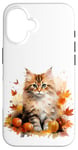 Coque pour iPhone 16 Cute Fall Cat With Autumn Pumpkins For Girls And Cat Grandma