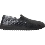 DOLCE & GABBANA Shoes Black Woven Buffalo Leather Men Loafer EU41 / US8 800usd