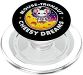 Souris Astronaute Cheesy Dreams Cute Kawaii Moon Space Graphic PopSockets PopGrip pour MagSafe