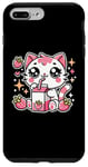 iPhone 7 Plus/8 Plus Funny Cat Kawaii Strawberry Milk Cartoon Anime For Women Case