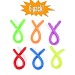 6-pack Stretchy Noodle String Neon Children Fidget Sensory Toy - Blandade färger multifärg one size