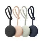 Native Union Curve AirTag Loop - Silikonfodral m. Strap  - 4 pack - Peach / Sage / Indigo / Black