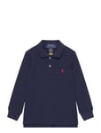 Ralph Lauren Kids Cotton Mesh Long-Sleeve Polo Shirt Blå