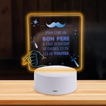 LParkin Cadeau Papa Veilleuse, Interrupteur Tactile Veilleuse Led Cadeaux pour Papa, Cadeau pour Papa Veilleuse en Acrylique 3 Couleur, Veilleuse Gravée Cadeau Anniversaire Papa