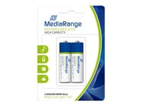 Mediarange Mrbat123 - Batteri Aa-Typ - Nimh - (Uppladdningsbara) - 2600 Mah (Paket Om 2)