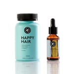 COCUNAT - Happy Hair + Hair Serum - Vitamines capillaires + Huile naturelle réparatrice - Combinaison pour protéger et renforcer les cheveux