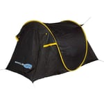 Simpletek – Tente de Camping Pop Up à Igloo pour 2 personnes | Facile à assembler avec Pop-Up Rapide | Imperméable, Parasol, 3 points de ventilation | Noir et Jaune