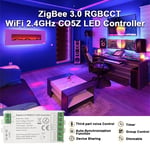 Zigbee 3.0 WiFi LED Contrôleur 2.4GHz CCT RGB RGBW RGBCCT Bande LED Tuya Gateway Hue Bridge Smart Things Commande Vocale DC5V-24V - Type RGBCCT Controller #A