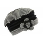 Bonnet Beret Femme Noir et Gris Polaire Deperlante Hiver Mode Syllia-Taille uni